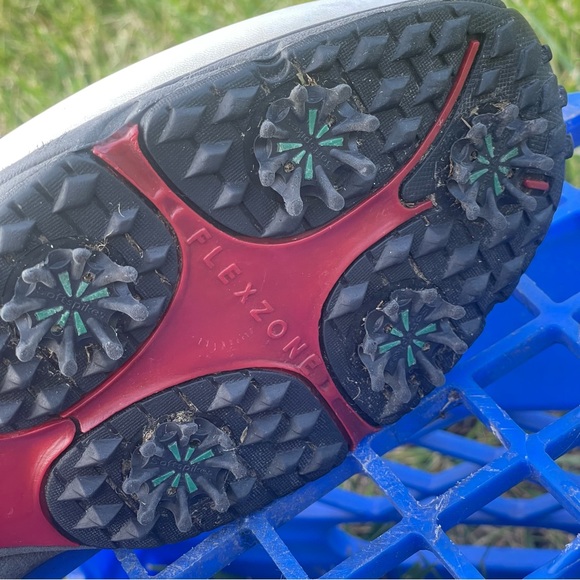 FootJoy GreenJoys Men’s 8.5 W White Brown Leather Soft Spike Golf Cleats 45516 - Picture 13 of 16